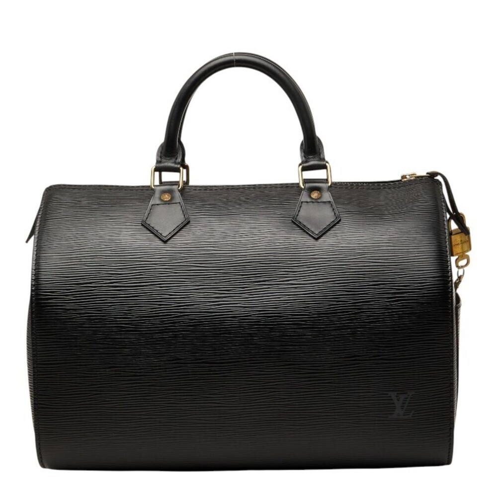 Louis Vuitton Epi Speedy Handbag Boston Bag Noir Black Leather